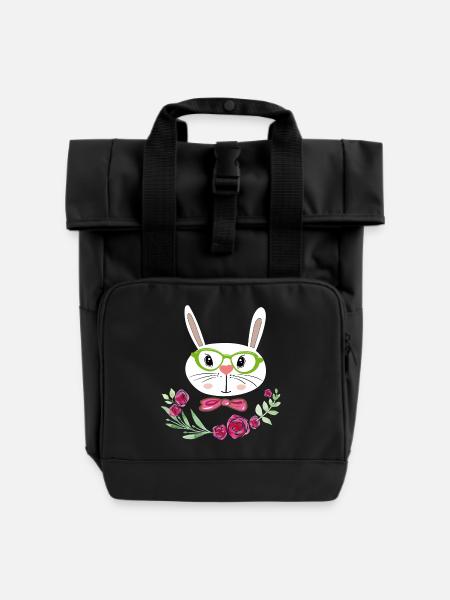 Osterhase Osterfest - Rolltop Rucksack mit zwei Griffen - Schwarz