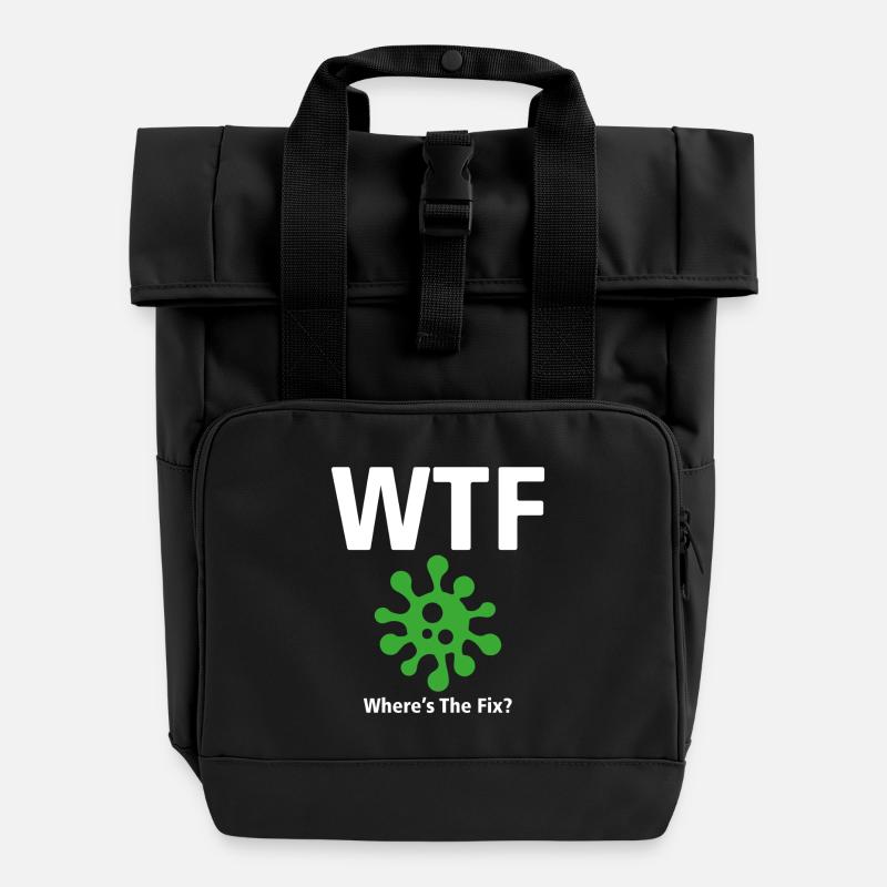T-shirt WTF - Où est la solution ? (Programmateurs) - Sac à dos Roll Top à deux anses - noir