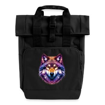 Wolf - Rolltop Rucksack mit zwei Griffen - Schwarz - Vorne