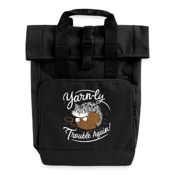 Ärger mit der Katze - Rolltop Rucksack mit zwei Griffen - Schwarz - Vorne