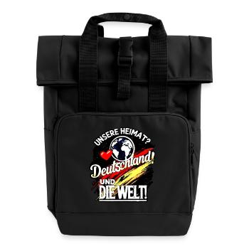 Unsere Heimat - Rolltop Rucksack mit zwei Griffen - Schwarz - Vorne