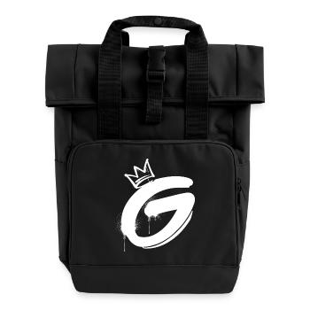 G - Roll Top Backpack with Two Handles - black - Front