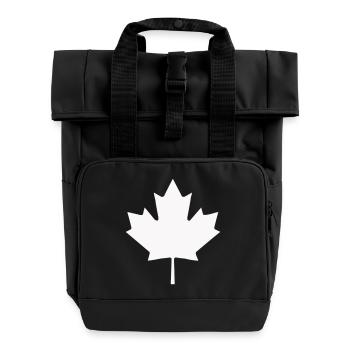 Silhouette de la feuille du Canada - Sac à dos Roll Top à deux anses - noir - Devant