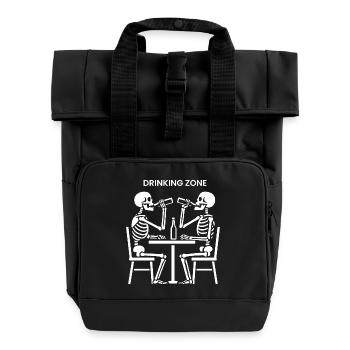 Skeletons Drinking Zone - Roll Top Backpack with Two Handles - black - Front