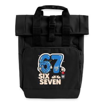67 Six Seven Anti Christmas Funny Italian B - Roll Top Backpack with Two Handles - black - Front