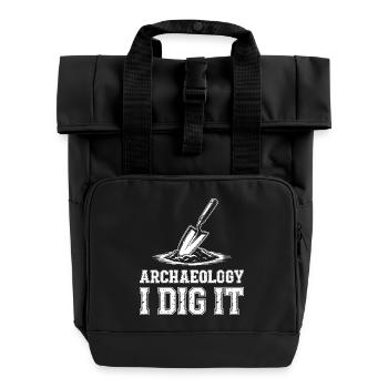 Archaeology I Dig It - Roll Top Backpack with Two Handles - black - Front