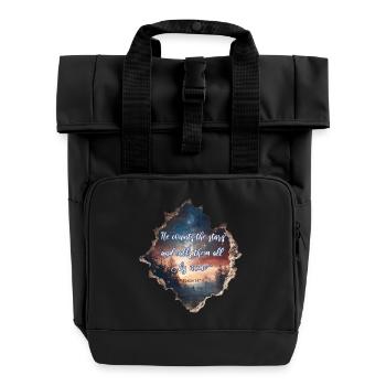 Bible Verse Christian Religious - Roll Top Backpack with Two Handles - black - Front