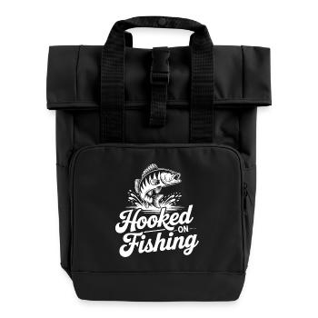 Hooked on Fishing - Rolltop Rucksack mit zwei Griffen - Schwarz - Vorne