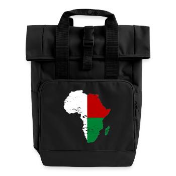Madagascar Flag Africa - Roll Top Backpack with Two Handles - black - Front