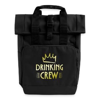 Drinking Crew - Rolltop Rucksack mit zwei Griffen - Schwarz - Vorne