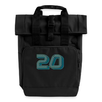 20. 20 JAHRE. 20-JÄHRIGES JUBILÄUM. 20-JÄHRIGES JUBILÄUM. - Rolltop Rucksack mit zwei Griffen - Schwarz - Vorne