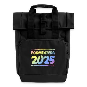 Formentera 2025 Multicoloured - Roll Top Backpack with Two Handles - black - Front