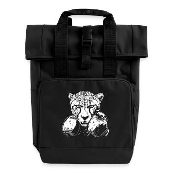 Gepard Boxer Kampfsport MMA - Rolltop Rucksack mit zwei Griffen - Schwarz - Vorne