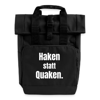 Hooks instead of croaking. - Roll Top Backpack with Two Handles - black - Front