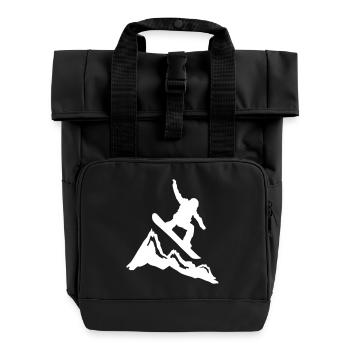 snowboard mountains jump - Rolltop Rucksack mit zwei Griffen - Schwarz - Vorne