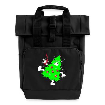 Beschwipste Weihnachten - Rolltop Rucksack mit zwei Griffen - Schwarz - Vorne