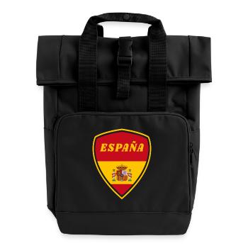 Spanien Wappen Flagge Geschenk - Rolltop Rucksack mit zwei Griffen - Schwarz - Vorne