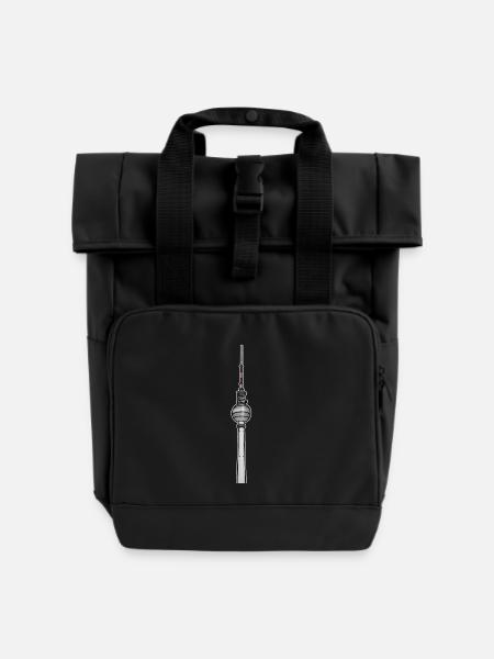Fernsehturm Berlin c - Rolltop Rucksack mit zwei Griffen - Schwarz