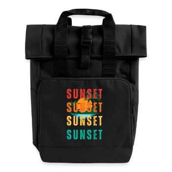 Coucher de soleil - Roll Top Backpack with Two Handles - black - Front
