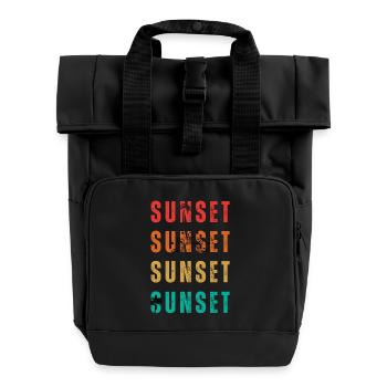 Sonnenuntergang - Rolltop Rucksack mit zwei Griffen - Schwarz - Vorne