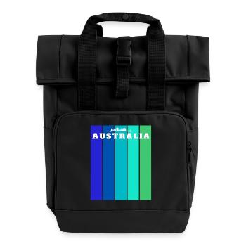 Australia - Roll Top Backpack with Two Handles - black - Front