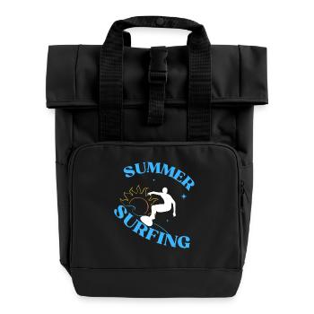 Surf - Roll Top Backpack with Two Handles - black - Front