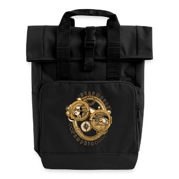 Steampunk Kürbis - Rolltop Rucksack mit zwei Griffen - Schwarz - Vorne