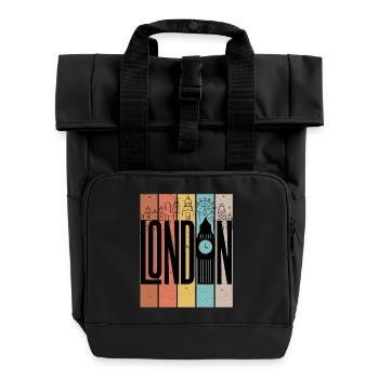 Color of London - Roll Top Backpack with Two Handles - black - Front