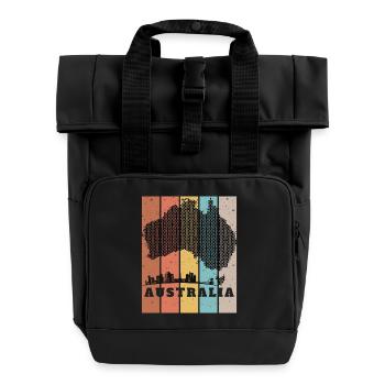 Color of Sydney - Roll Top Backpack with Two Handles - black - Front