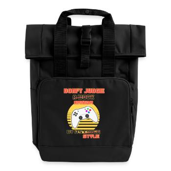 Der Stil einer Rüstung - Rolltop Rucksack mit zwei Griffen - Schwarz - Vorne