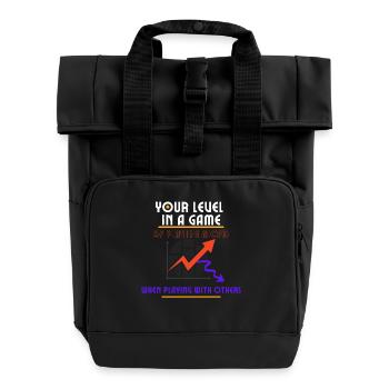 Level in einem Spiel - Rolltop Rucksack mit zwei Griffen - Schwarz - Vorne