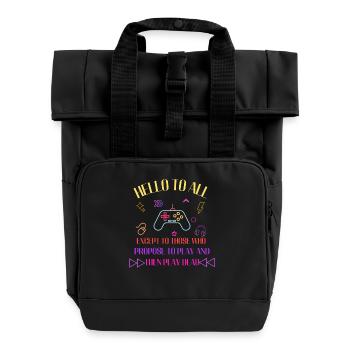 Joueur fantôme en ligne - Sac à dos Roll Top à deux anses - noir - Devant