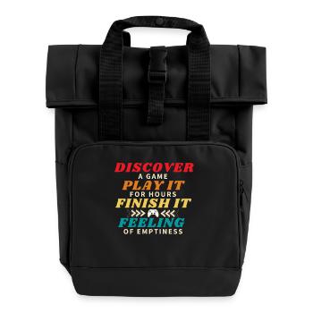 Finish a game - Roll Top Backpack with Two Handles - black - Front