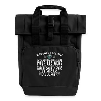Le micro allumé - Roll Top Backpack with Two Handles - black - Front