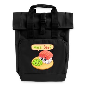 sushi, fan de sushi, wasabi - Sac à dos Roll Top à deux anses - noir - Devant
