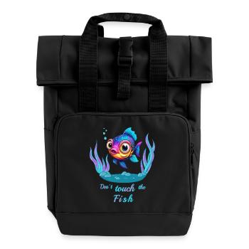 Ne touchez pas au poisson ! - Sac à dos Roll Top à deux anses - noir - Devant