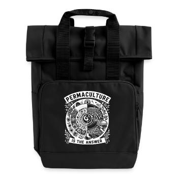 Permaculture Is The Answer - Roll Top Backpack with Two Handles - black - Front