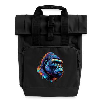 Gorilla - Roll Top Backpack with Two Handles - black - Front