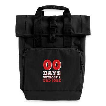 00 Tage Ohne Dad Witze - Rolltop Rucksack mit zwei Griffen - Schwarz - Vorne