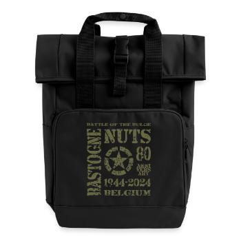 AVM Bastogne NUTS 80th Anniversary 1944 2024 Green - Roll Top Backpack with Two Handles - black - Front