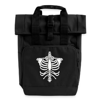 Skelett Body - Rolltop Rucksack mit zwei Griffen - Schwarz - Vorne