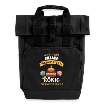 Billard König Geburtstag Spieler Trainer Geb - Rolltop Rucksack mit zwei Griffen - Schwarz - Vorne