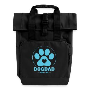 Hundepapa fürs Leben - Rolltop Rucksack mit zwei Griffen - Schwarz - Vorne