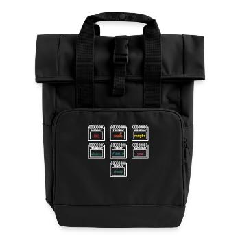 Wochenplan Spaßig: Montag bis Sonntag Humorvoll - Rolltop Rucksack mit zwei Griffen - Schwarz - Vorne