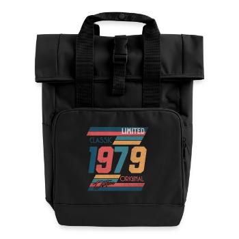 Jahrgang 1979 Limited Edition Vintage Geschenk - Rolltop Rucksack mit zwei Griffen - Schwarz - Vorne