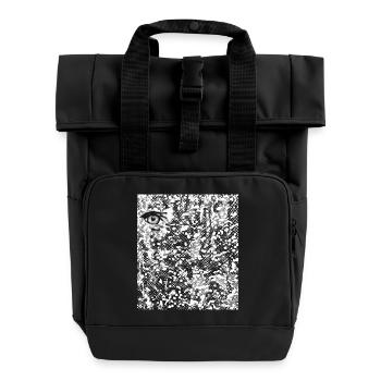 Eye in abstraction - Roll Top Backpack with Two Handles - black - Front