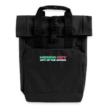 City of the Aztecs - Perfect Gift for Mexico Lover - Roll Top Backpack with Two Handles - black - Front