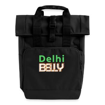 Delhi Belly - Funny Gift, India, Travel - Roll Top Backpack with Two Handles - black - Front