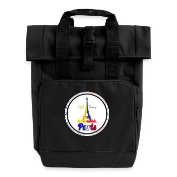 Paris Flair, Your New Favorite! - Roll Top Backpack with Two Handles - black - Front