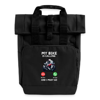 Bike Life – Cadeau de motard parfait - Sac à dos Roll Top à deux anses - noir - Devant